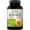 Vitamin D3 K2 (10,000 IU Vitamin D + 200mcg Vitamin K MK-7)