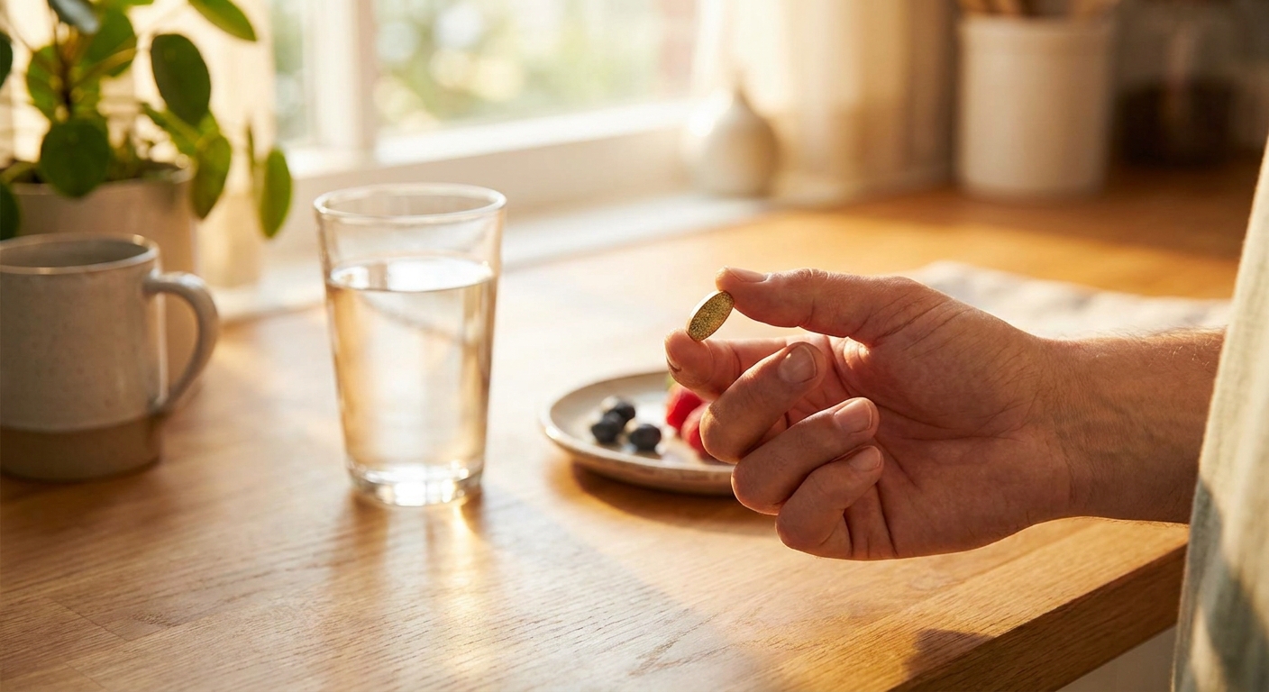 Do You Need a Multivitamin? A Complete Guide 2 Taking a daily multivitamin capsule with water in the morning
