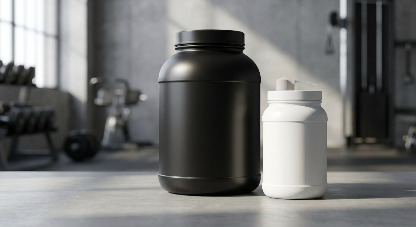 Mass Gainer vs. Whey Protein: Which One Builds Muscle Faster? 9 Mass gainer and whey protein tubs comparison