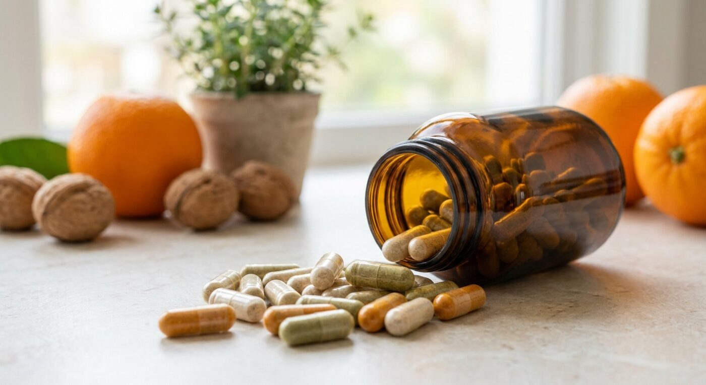 Do You Need a Multivitamin? A Complete Guide 4 Multivitamin supplement bottle with capsules