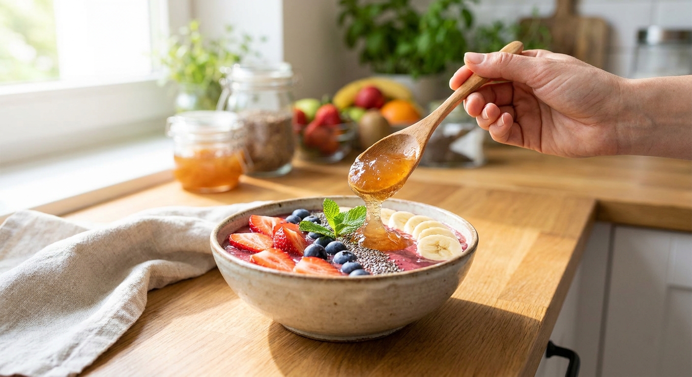 Sea Moss Gel Benefits: What This Superfood Actually Does 2 Adding sea moss gel to a healthy smoothie bowl