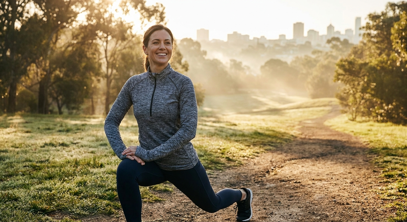 Best Supplements for Women's Health: A Practical Guide 2 Woman stretching outdoors as part of a healthy active lifestyle